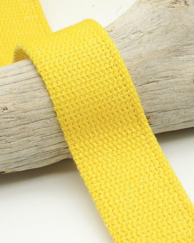 Sangle Coton Lurex Argent 30MM Jaune - Maison Klem